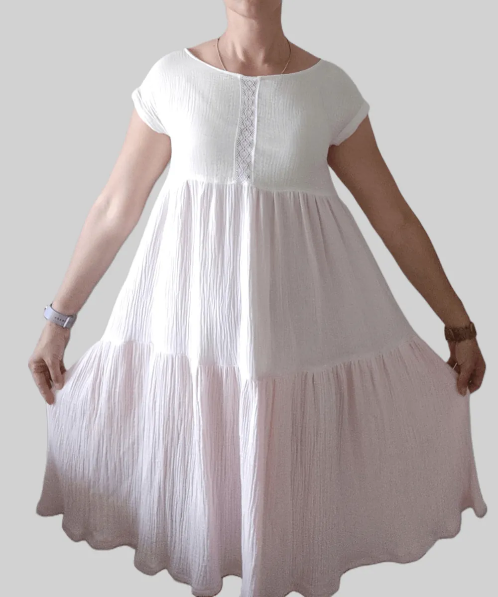 Pink-white ombre dress